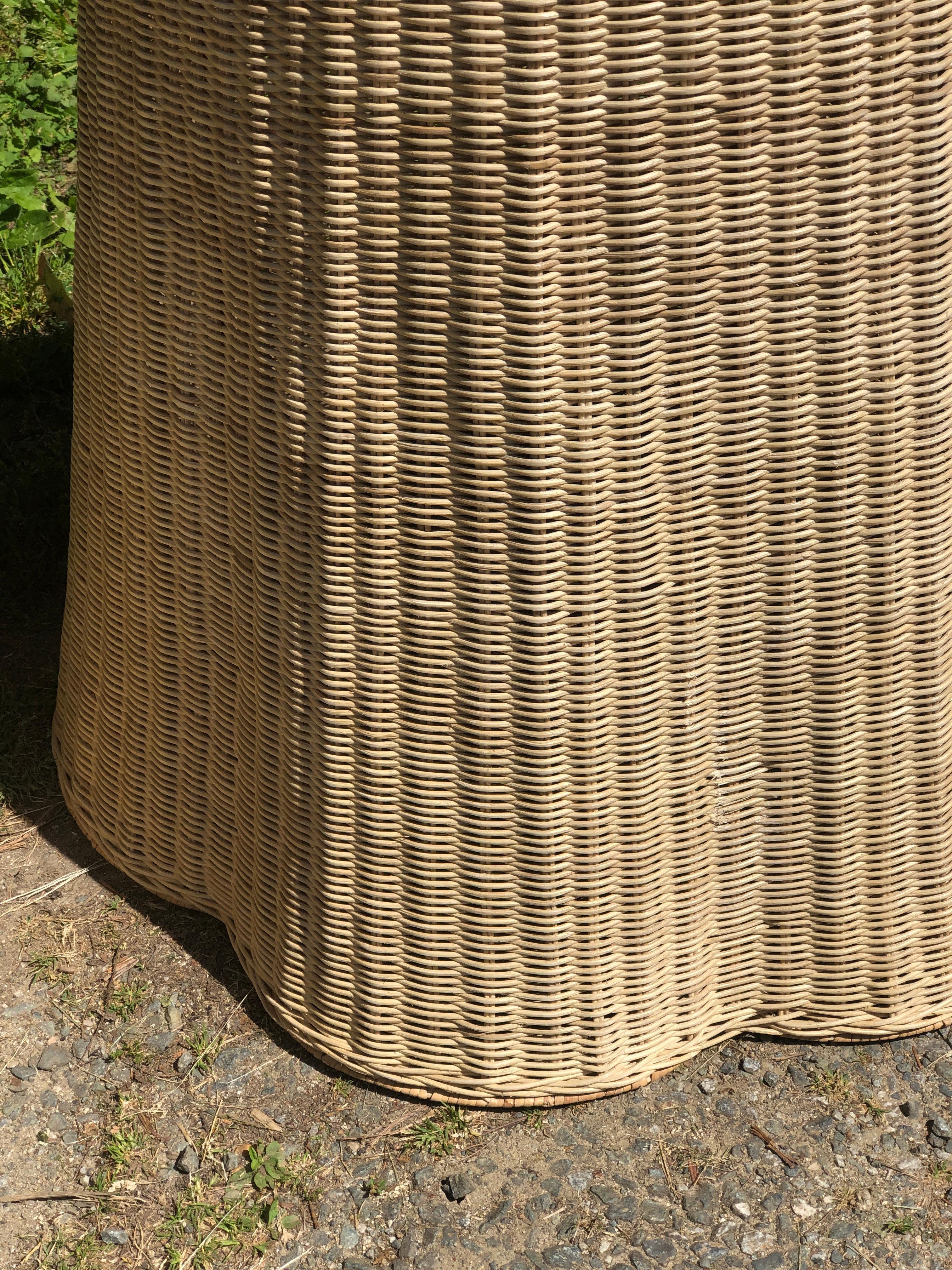 Pair of Vintage Trompe L'oeil Draped Wicker 