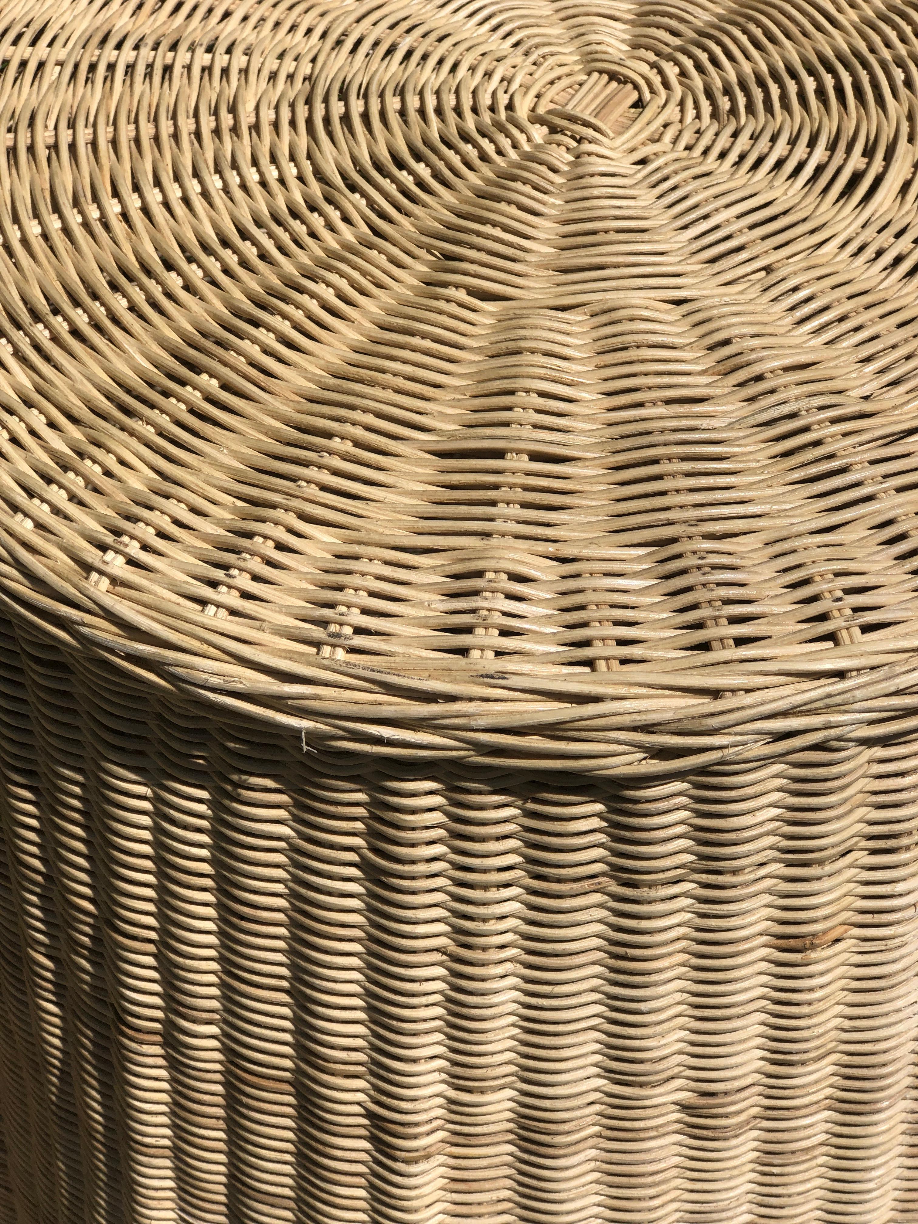 Pair of Vintage Trompe L'oeil Draped Wicker 