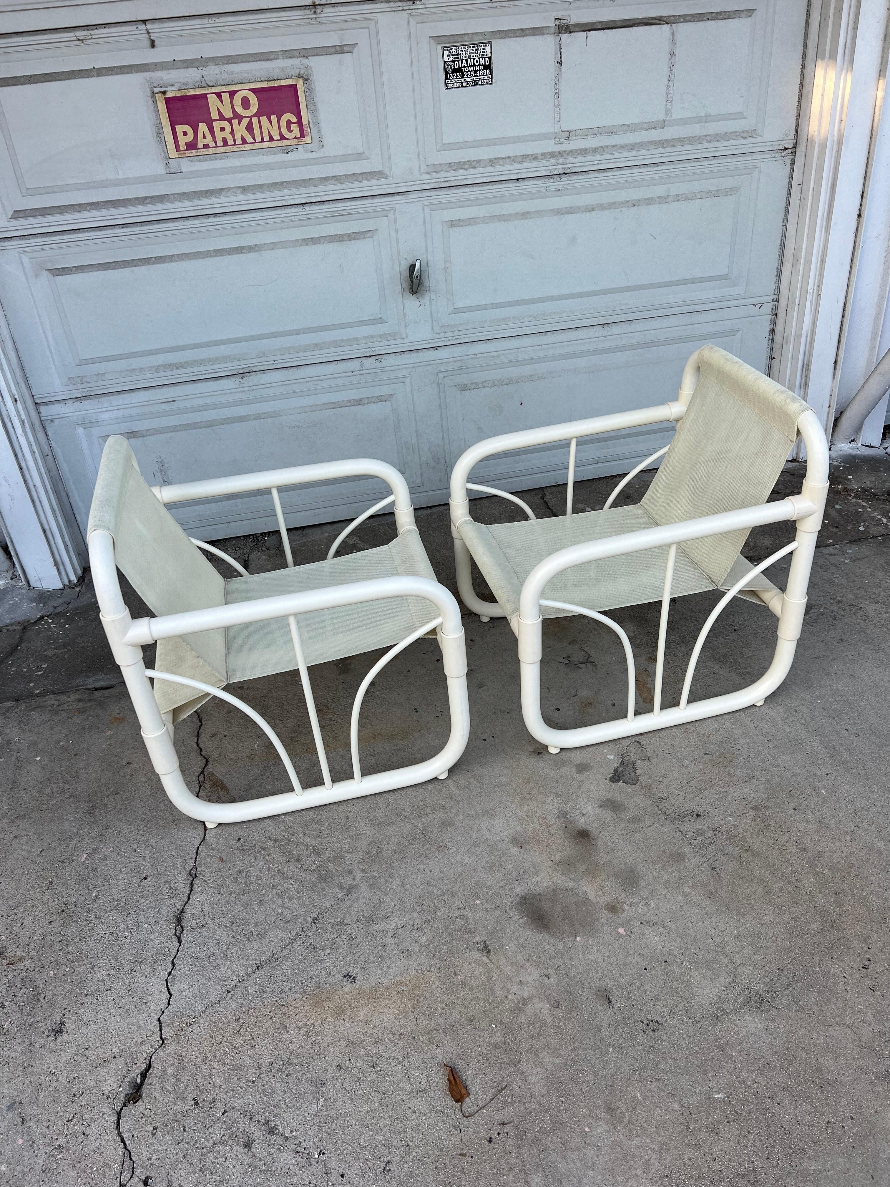 Pair of Vintage Tubular PVC Club Chairs 3