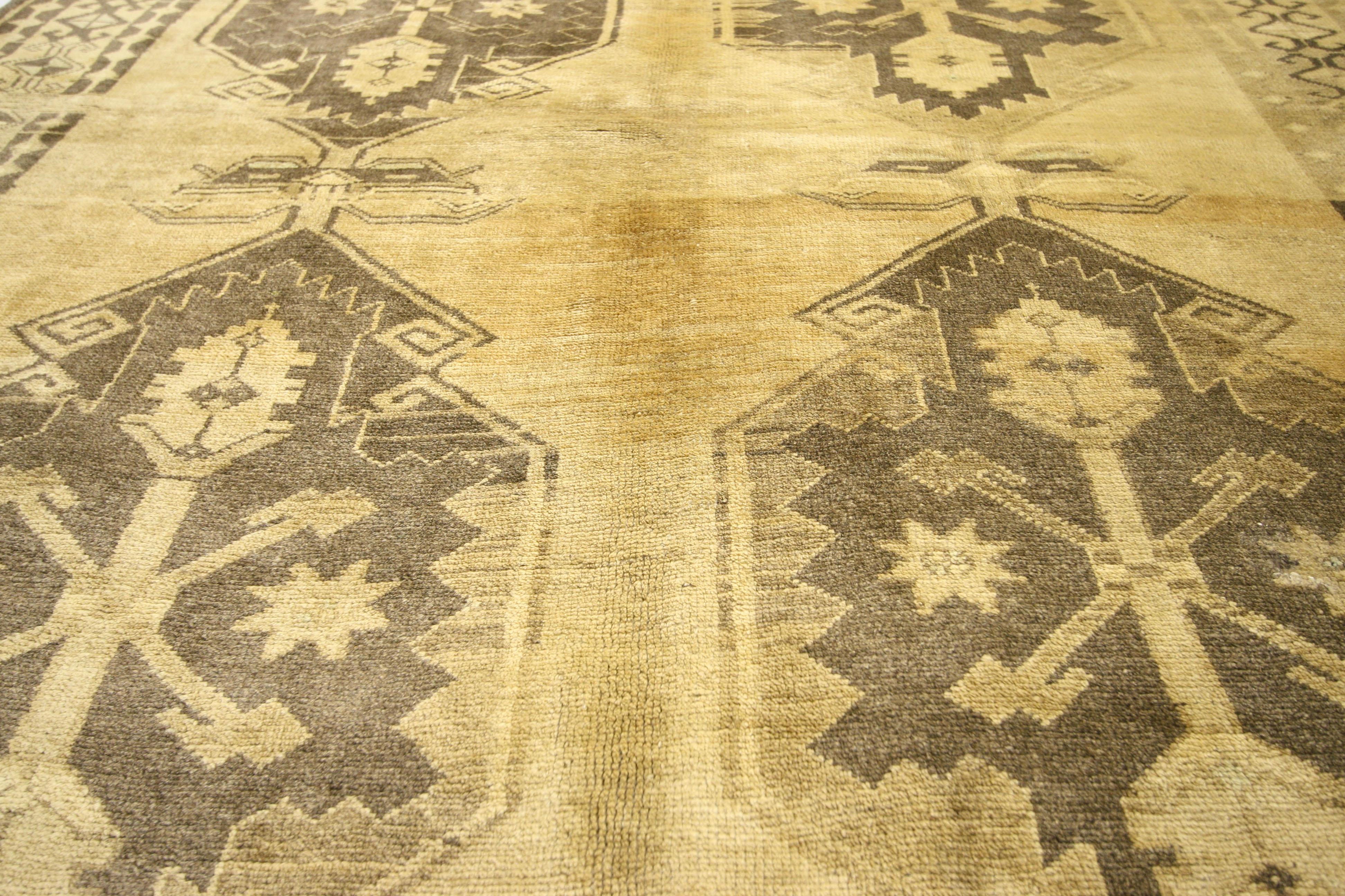 Pair of Vintage Turkish Oushak Runners with Feminine Shaker Style For Sale 5
