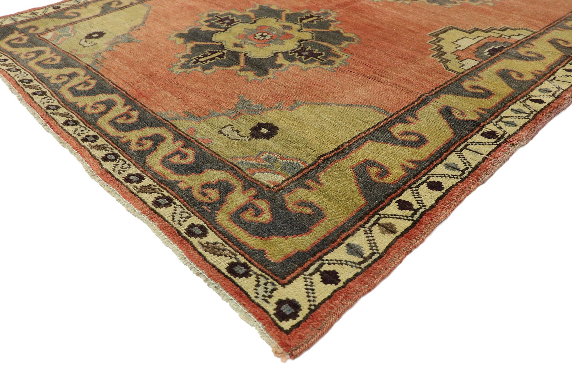 Hand-Knotted Pair of Vintage Turkish Oushak Runners, Matching Hallway Runners For Sale