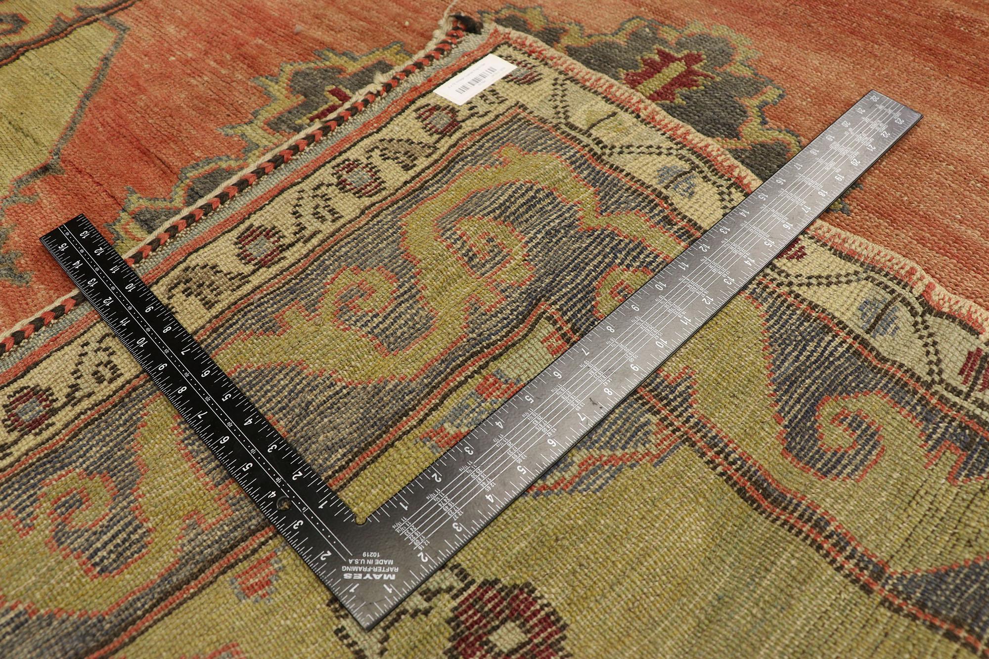 Pair of Vintage Turkish Oushak Runners, Matching Hallway Runners For Sale 1