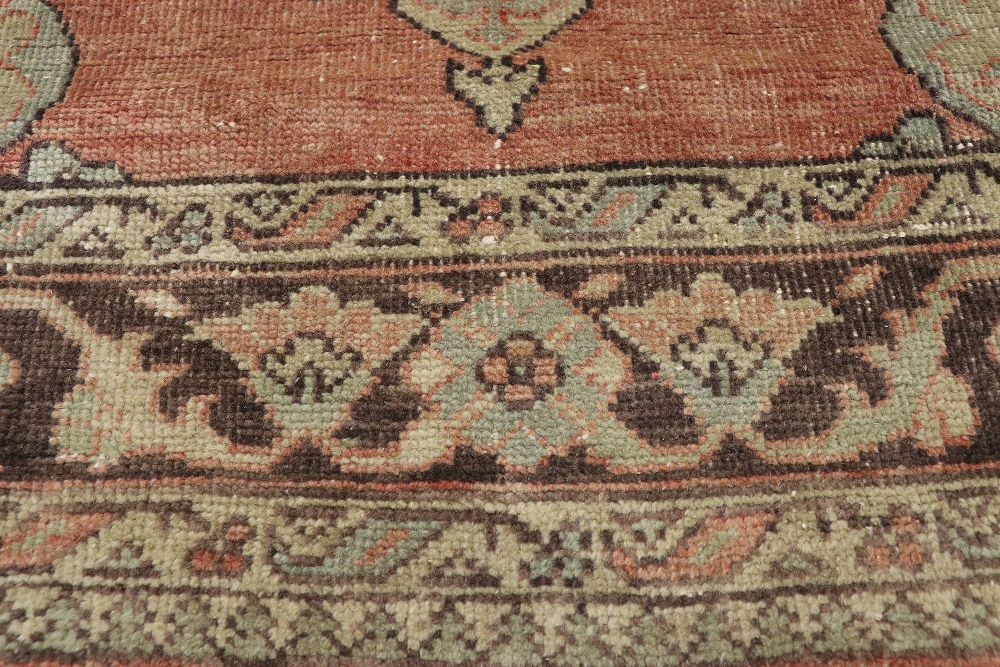 Pair of Vintage Turkish Oushak Gallery Rugs, Matching Wide Hallway Runners For Sale 7