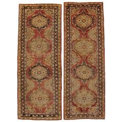 Pair of Vintage Turkish Oushak Runners with Spanish Colonial Tuscan Style
