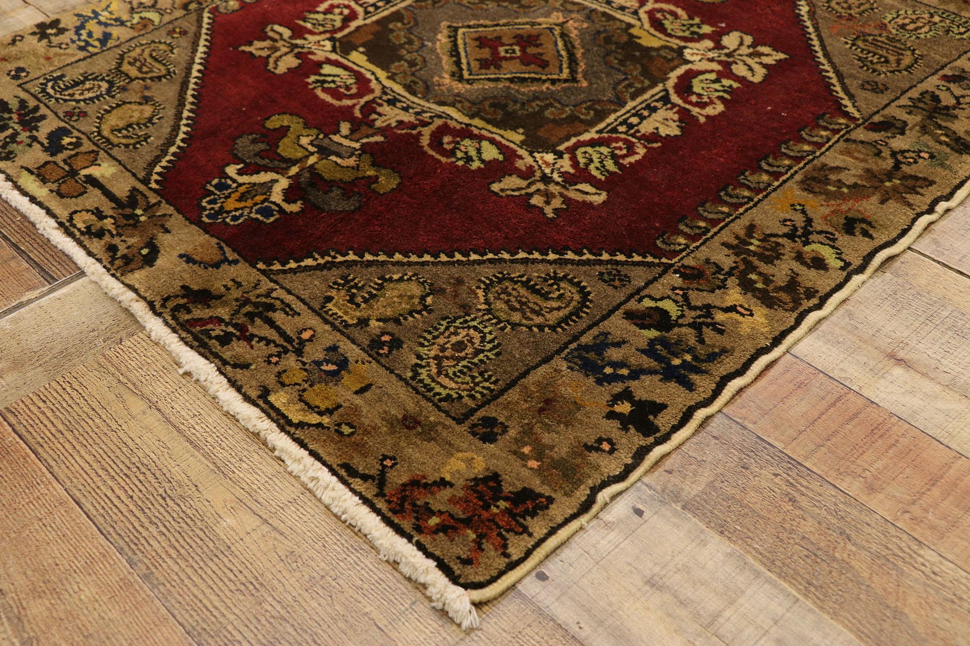 Pair of Vintage Turkish Oushak Yastik Scatter Rugs, Matching Small Accent Rugs 8