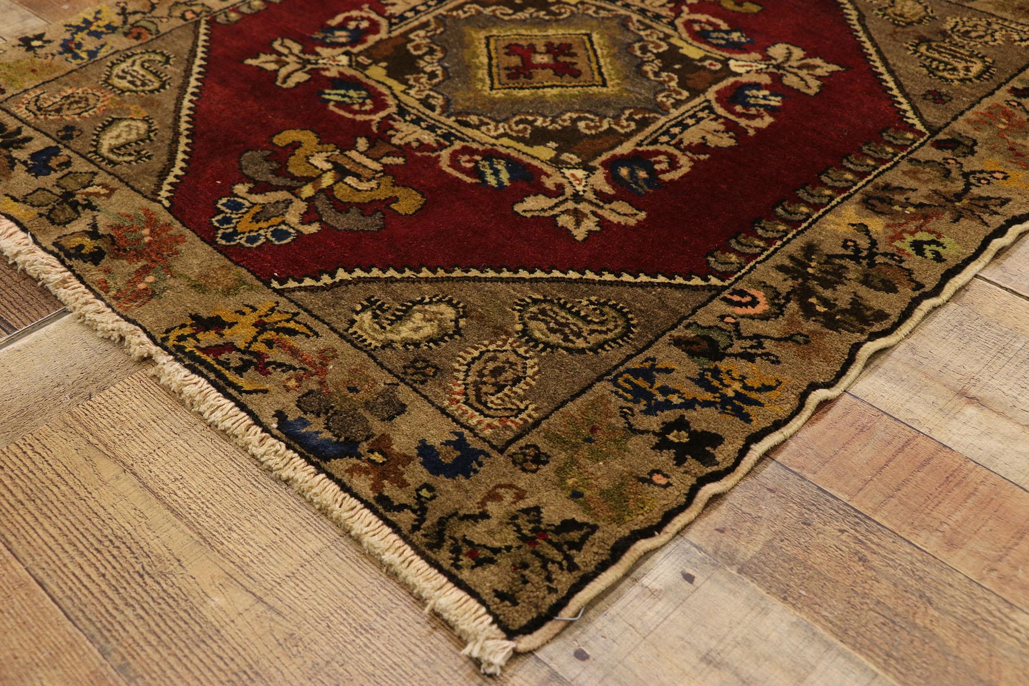 Wool Pair of Vintage Turkish Oushak Yastik Scatter Rugs, Matching Small Accent Rugs
