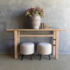 Pareja de otomanas vintage de alfombra turca