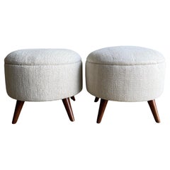 Pair of Vintage Turkish Rug Ottomans