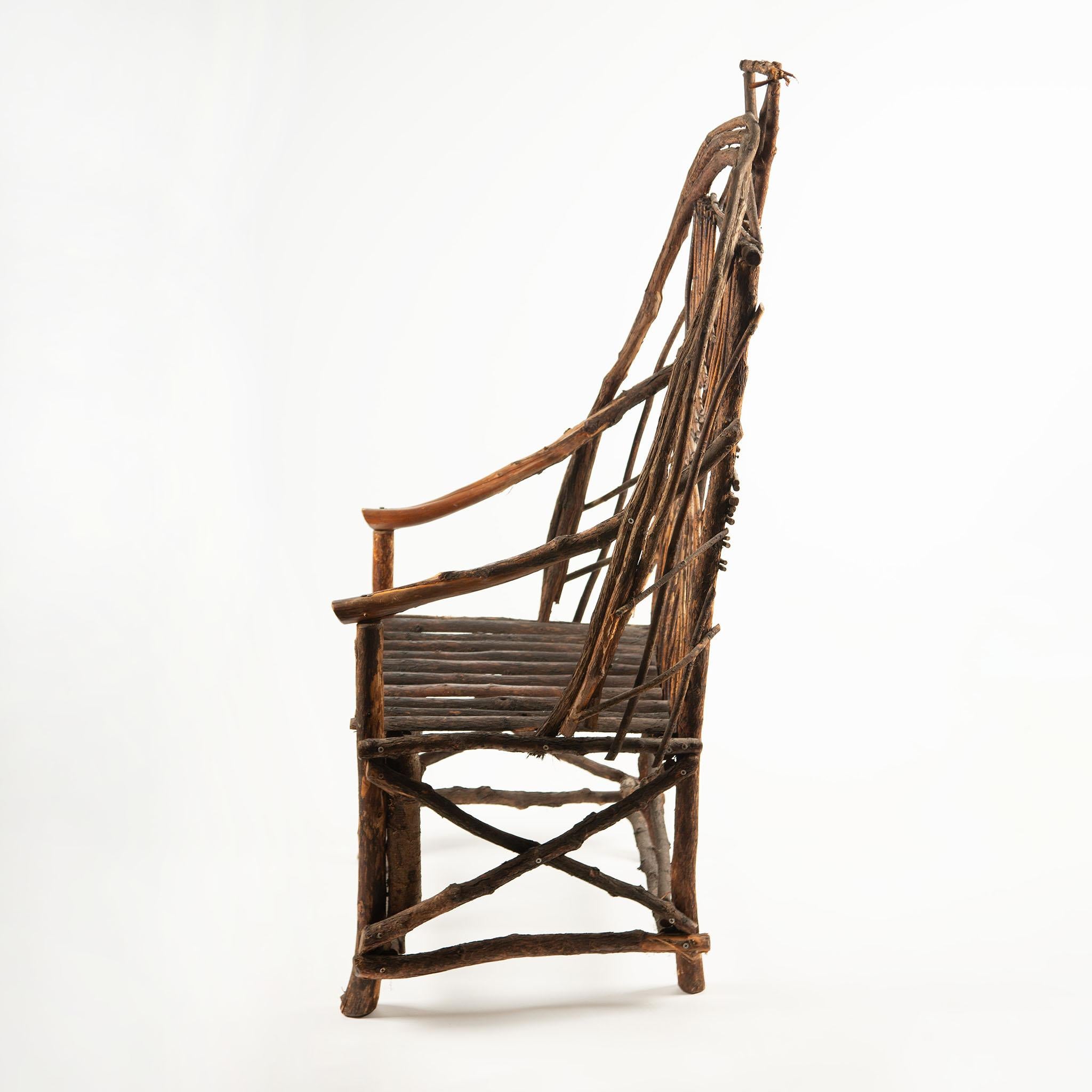Pareja de sillas Adirondack vintage de ramas y palos en Excelente estado para la venta en New York, NY