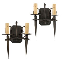 Paire d
Appliques Vintage à Deux Bras en Fer