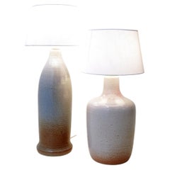 Pair of Vintage two-tone finish ceramic table lamps - 1980s