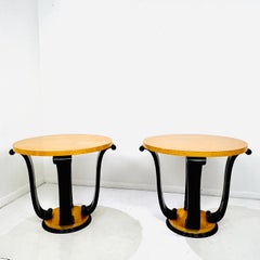 Paire de tables vintage bicolores de style Art déco