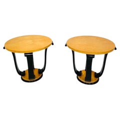 Paire de tables vintage bicolores de style Art déco