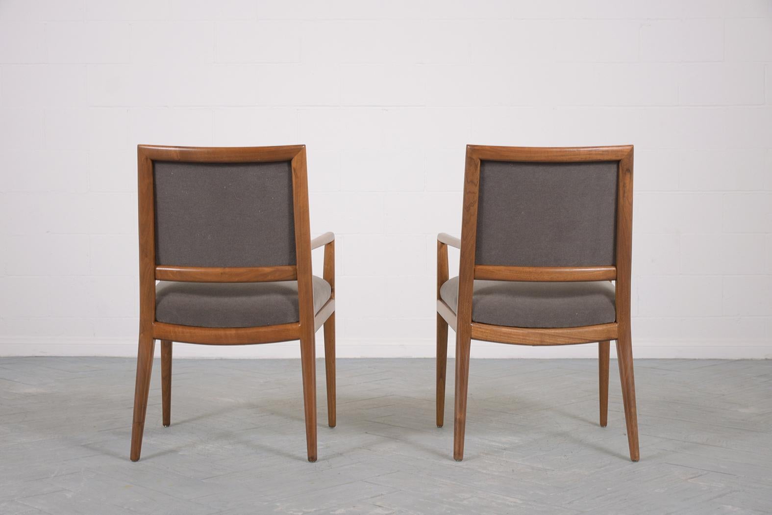 Vintage 1960s Robsjohn Gibbings Style Mid-Century Modern Walnut Armchairs For Sale 3