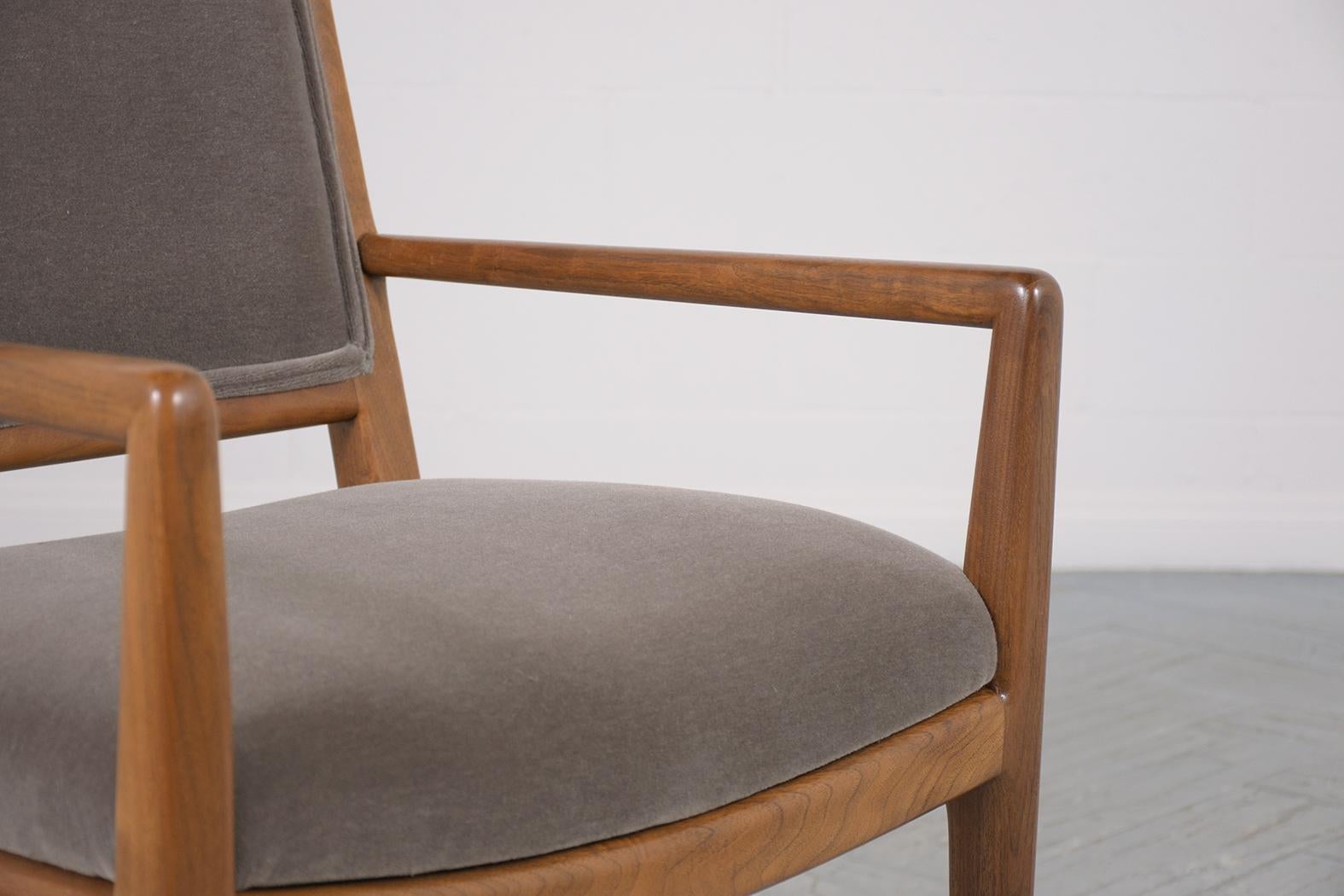 Vintage 1960s Robsjohn Gibbings Style Mid-Century Modern Walnut Armchairs For Sale 1