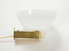 Pair of Vintage Venini Murano 'Reticello' Glass Sconces