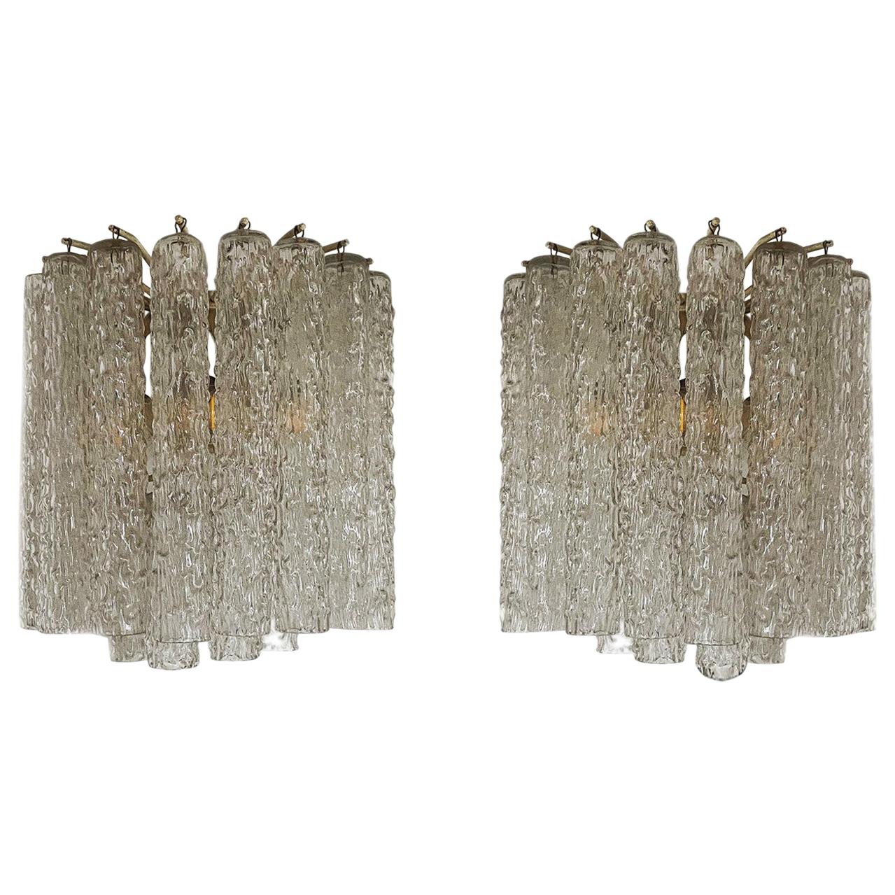 Pair of vintage italian made sconces in Murano glass by Toni Zuccheri for Venini
