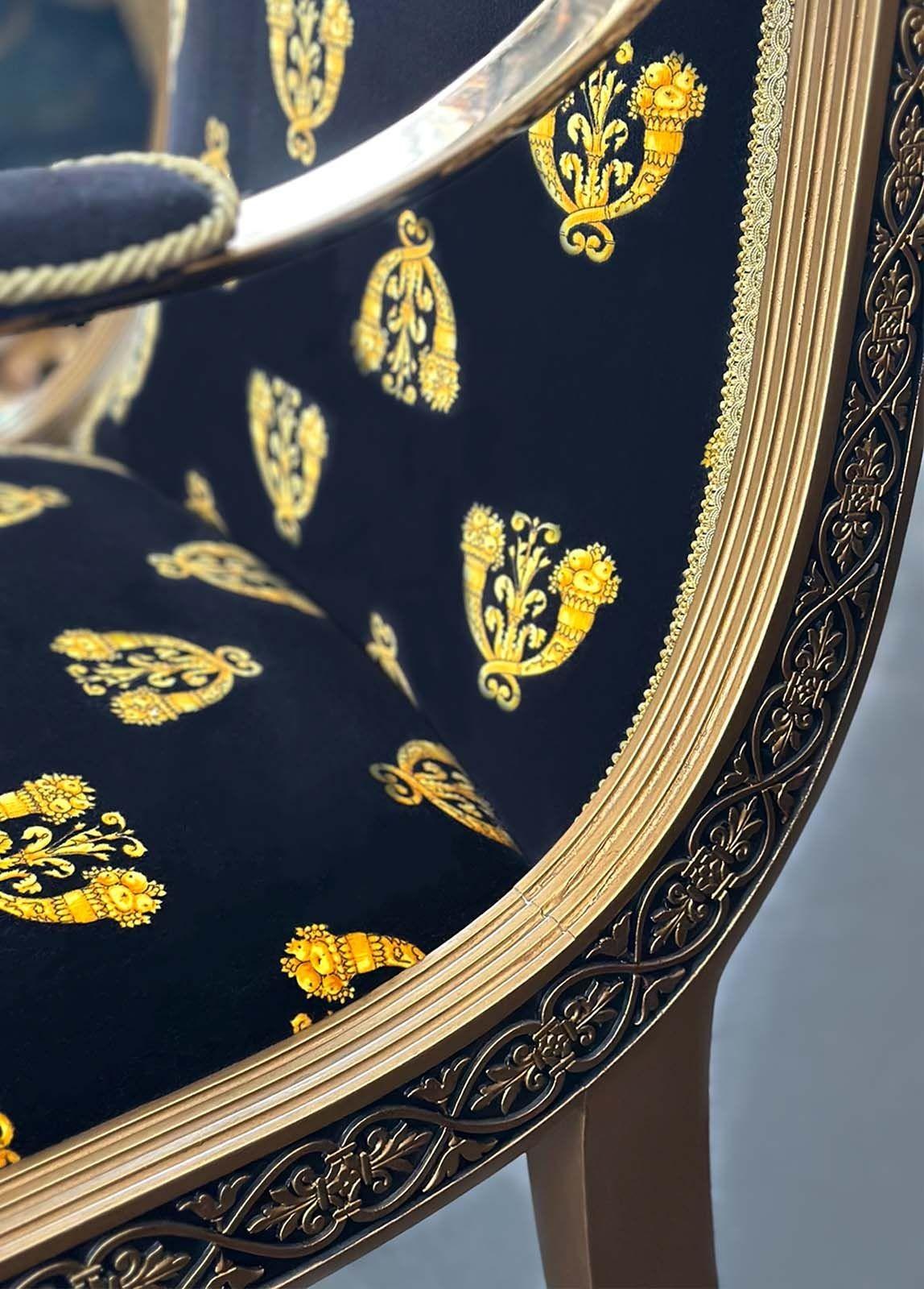 italien Paire de fauteuils vintage Versace Cappelletti Cantu en vente