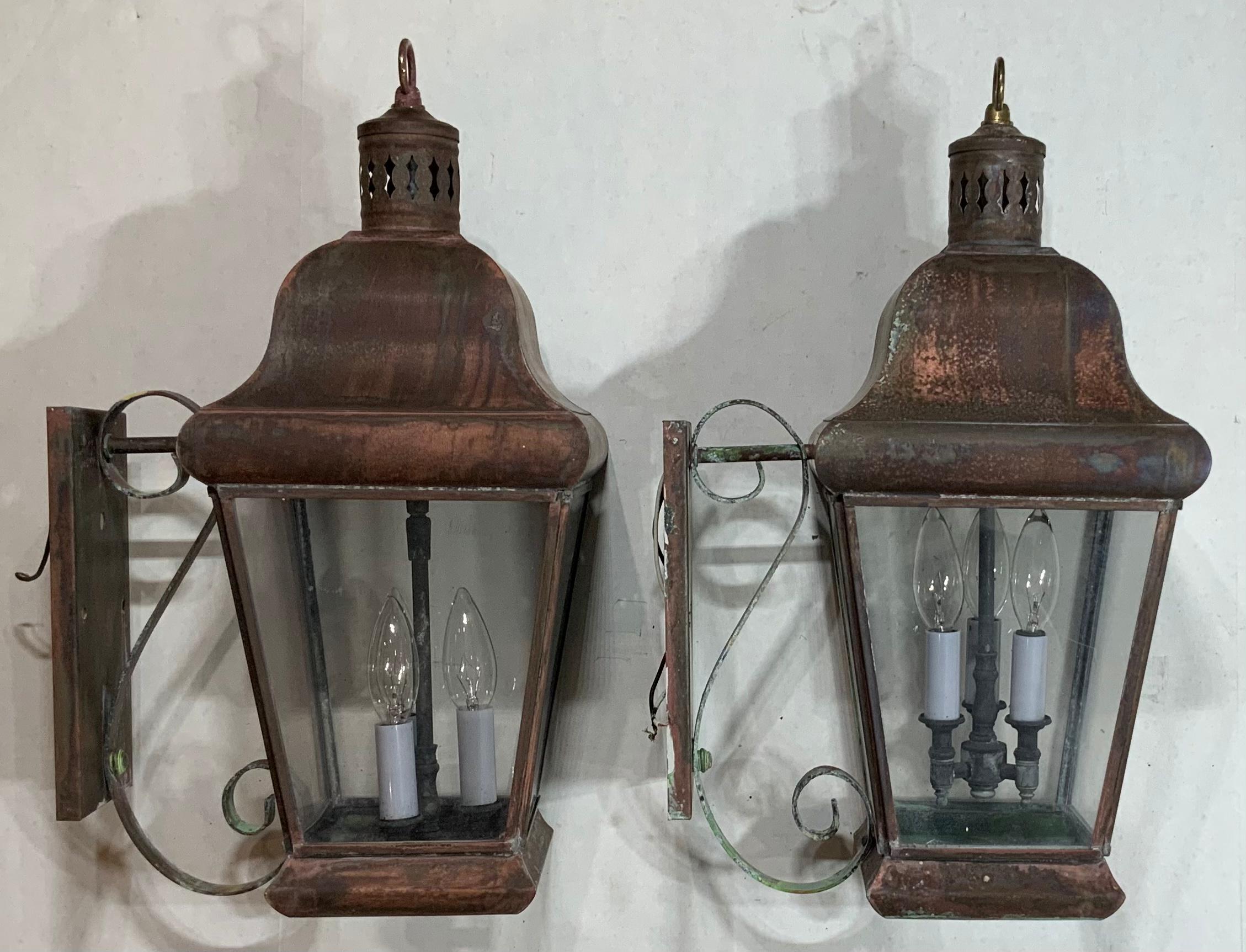 Pair of Vintage Wall Hanging Lantern 4