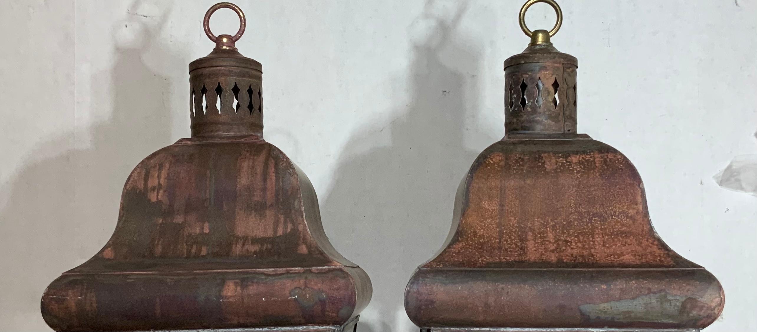 Pair of Vintage Wall Hanging Lantern 1