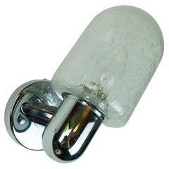 pair of vintage wall lamps sconces bubble glass and chrome 1970s 80s