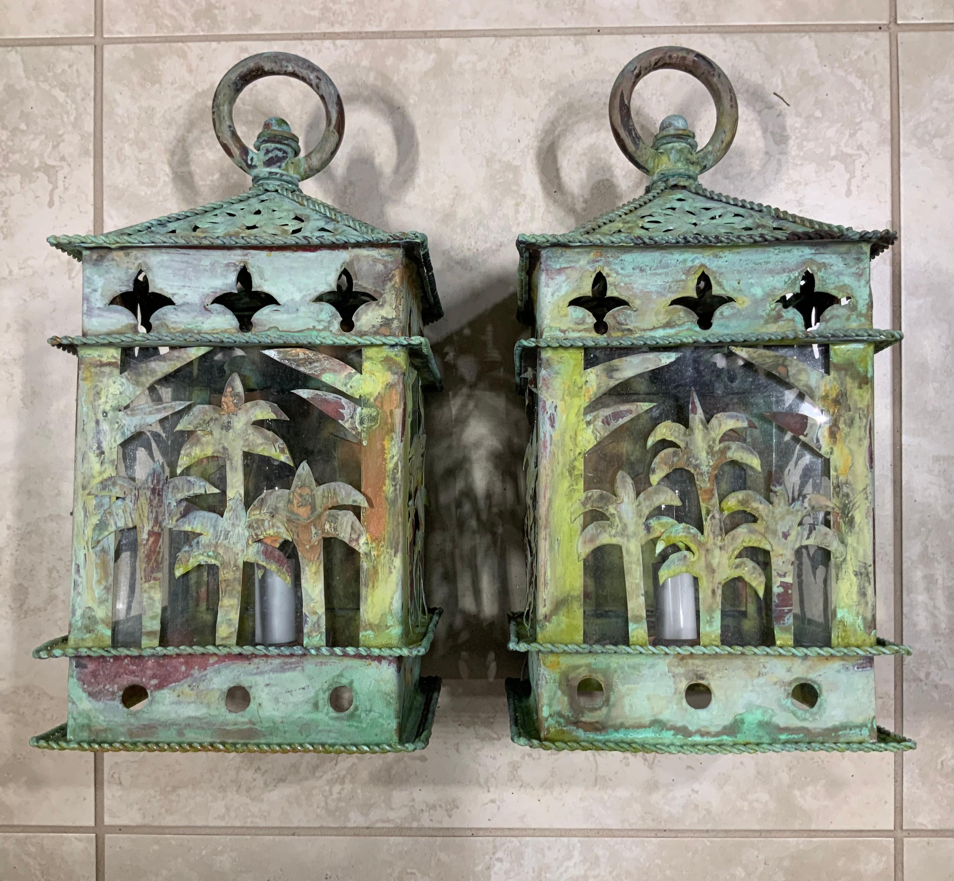 Mid-20th Century Pair of Vintage Wall Lantern