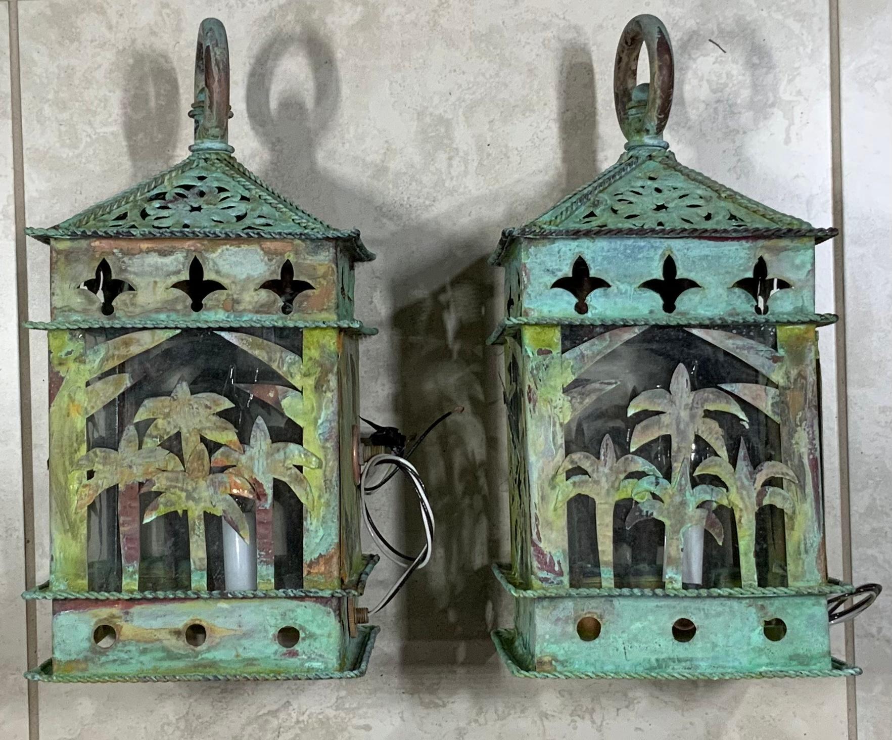 Pair of Vintage Wall Lantern 1