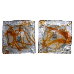 Pair Of Vintage Wall Lights By Toni Zuccheri For Mazzega, Murano, 1970s