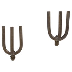 Pair of Vintage Wall Lights in Patina Brass