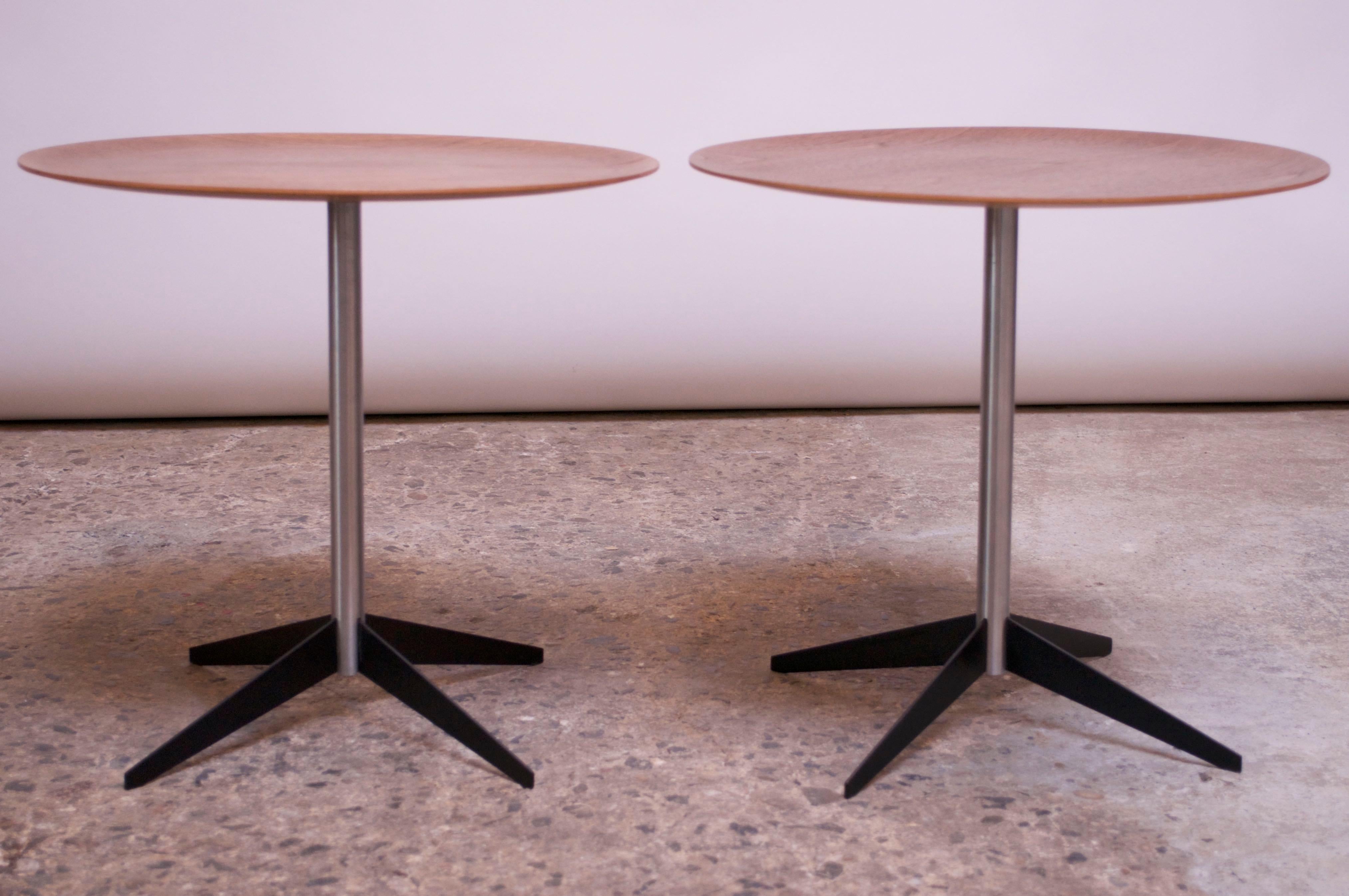 American Pair of Vintage Walnut and Steel Tray Tables By George Nelson for Herman Miller