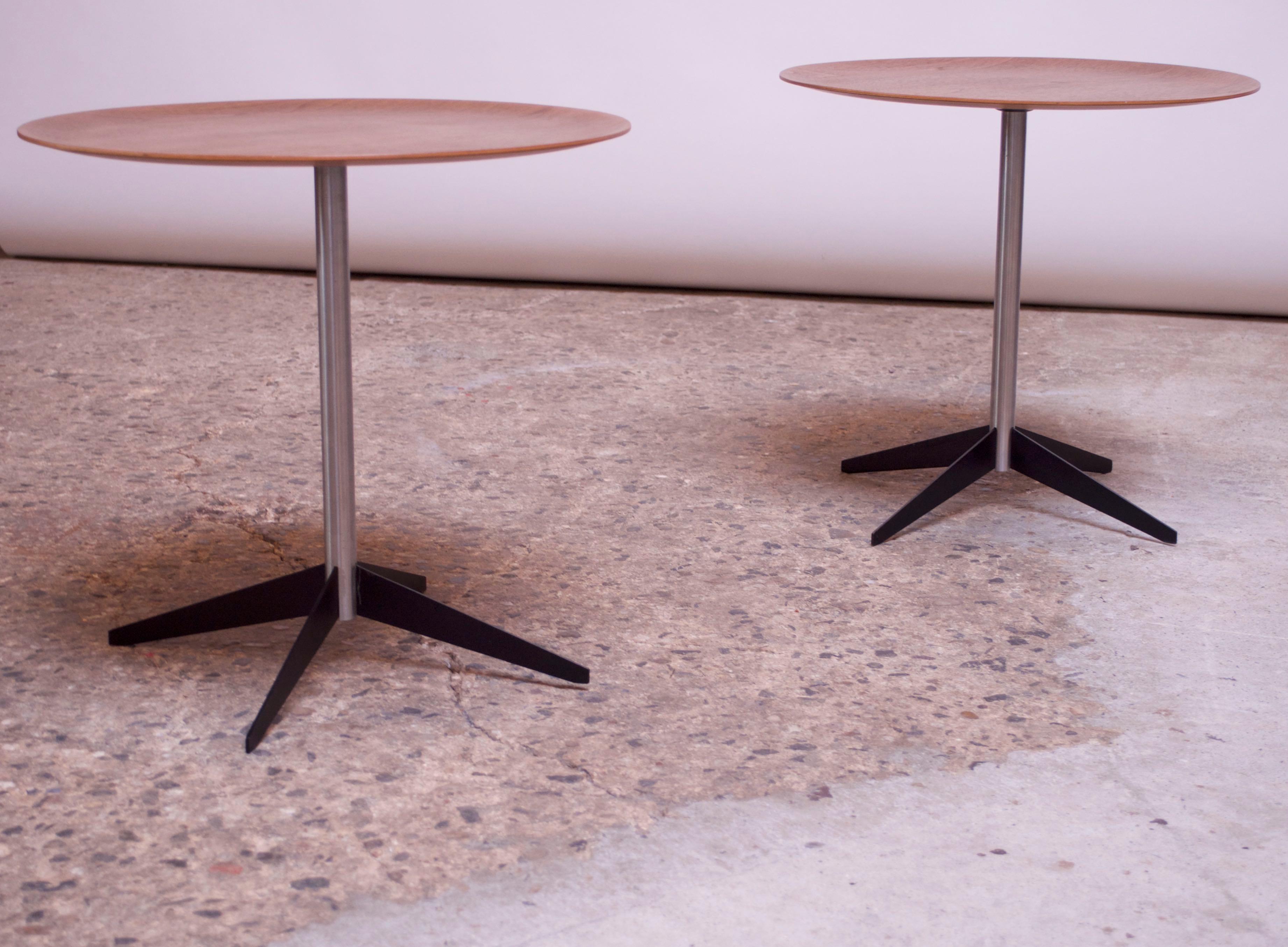 Enameled Pair of Vintage Walnut and Steel Tray Tables By George Nelson for Herman Miller
