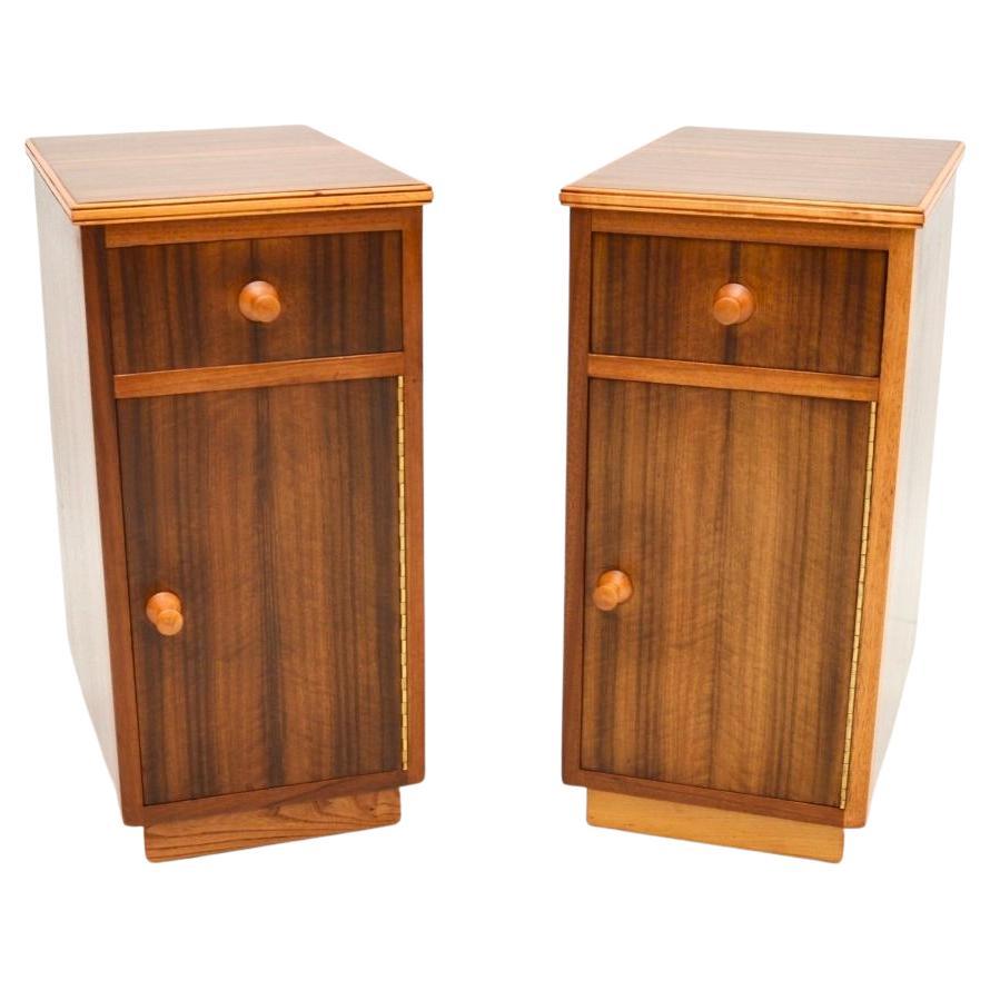 Pair of Vintage Walnut Bedside Cabinets by Neil Morris