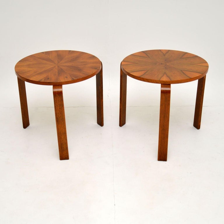 Pair of Vintage Walnut Bentwood Stacking Stools / Side Tables at 1stDibs