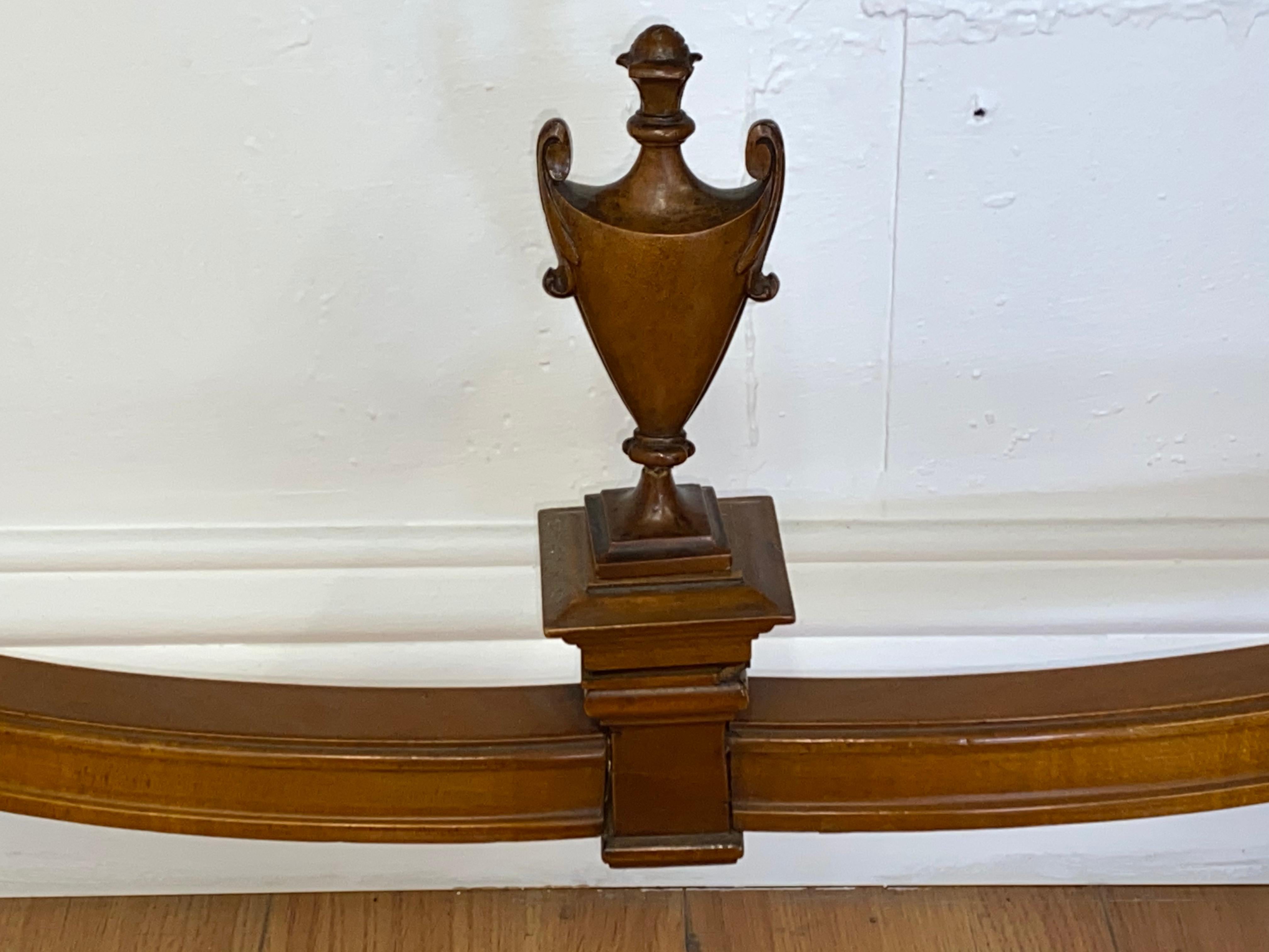 Pair of vintage walnut demi lune console tables, C.1940

The tables are in good vintage condition. One shows a water ring. See pics.

Each table measures 42