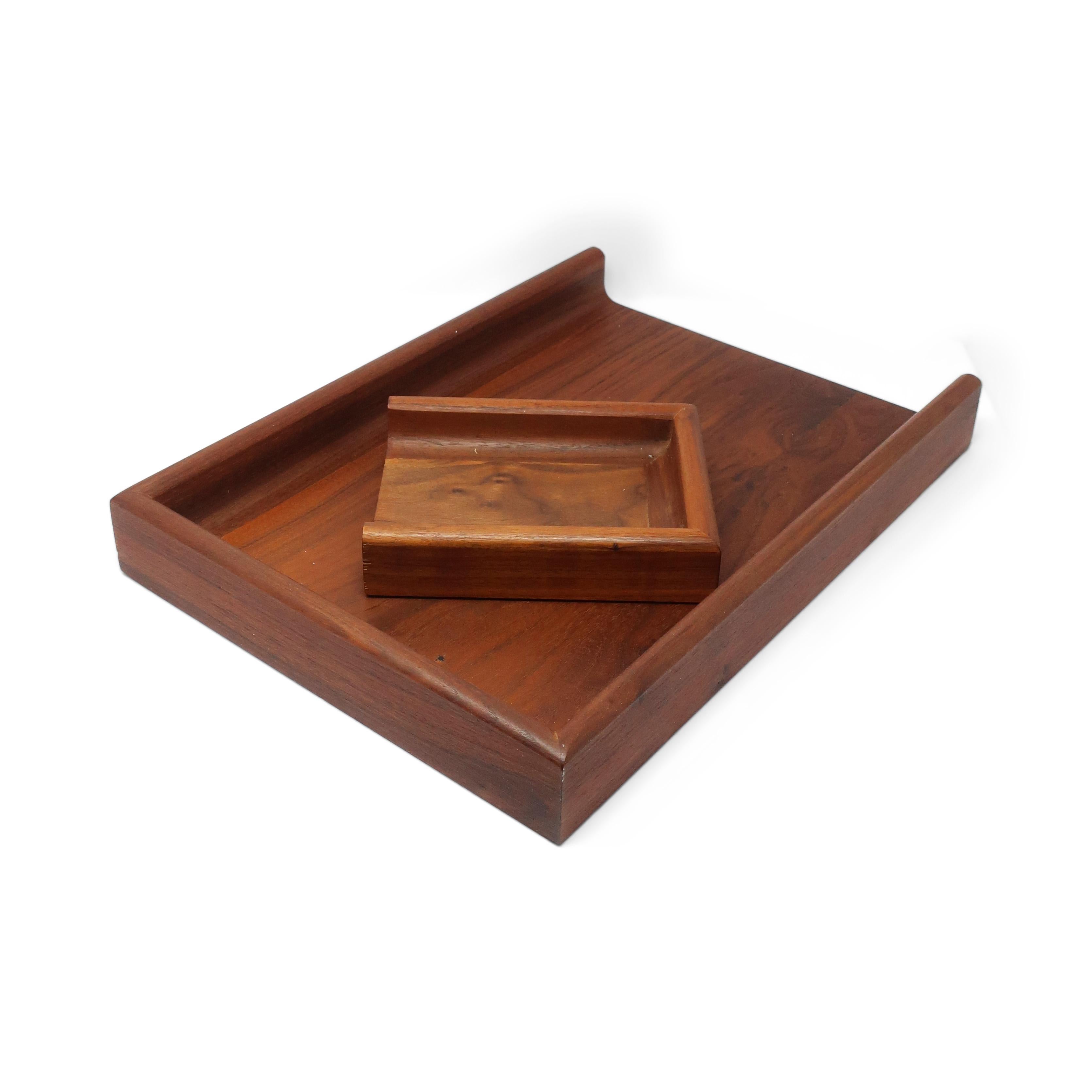 20th Century Pair of Vintage Walnut Desk Trays by Peter Pepper For Sale