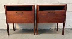 Pair of Vintage Walnut Nightstands by Jens Risom