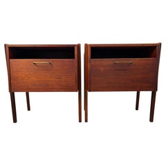 Pair of Vintage Walnut Nightstands by Jens Risom