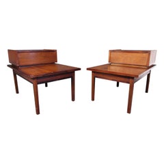 Pair of Vintage Walnut Nightstands by Stanley