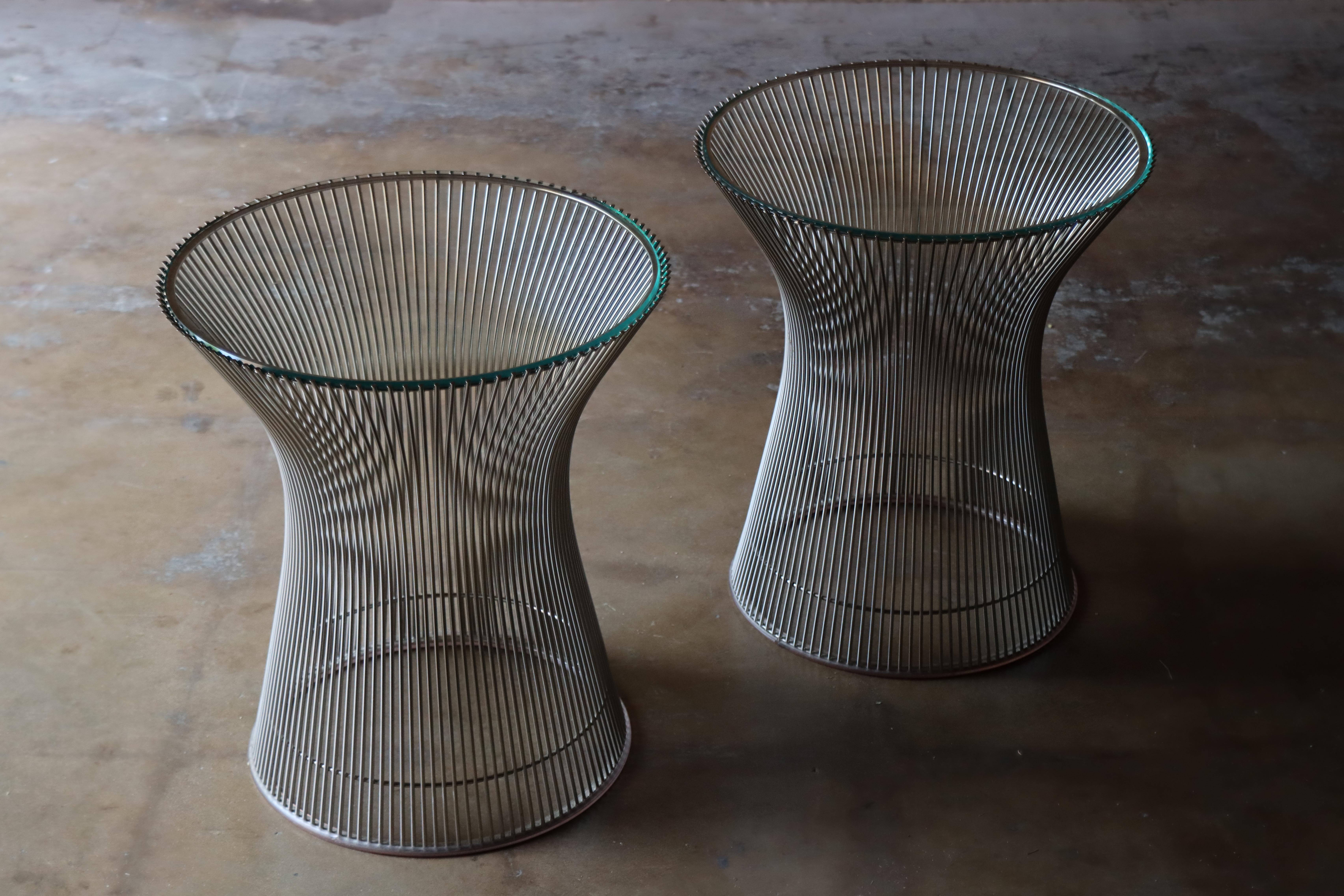 Pair of Vintage Warren Platner Side Tables, Knoll, 1970s, Mid Century For Sale 5