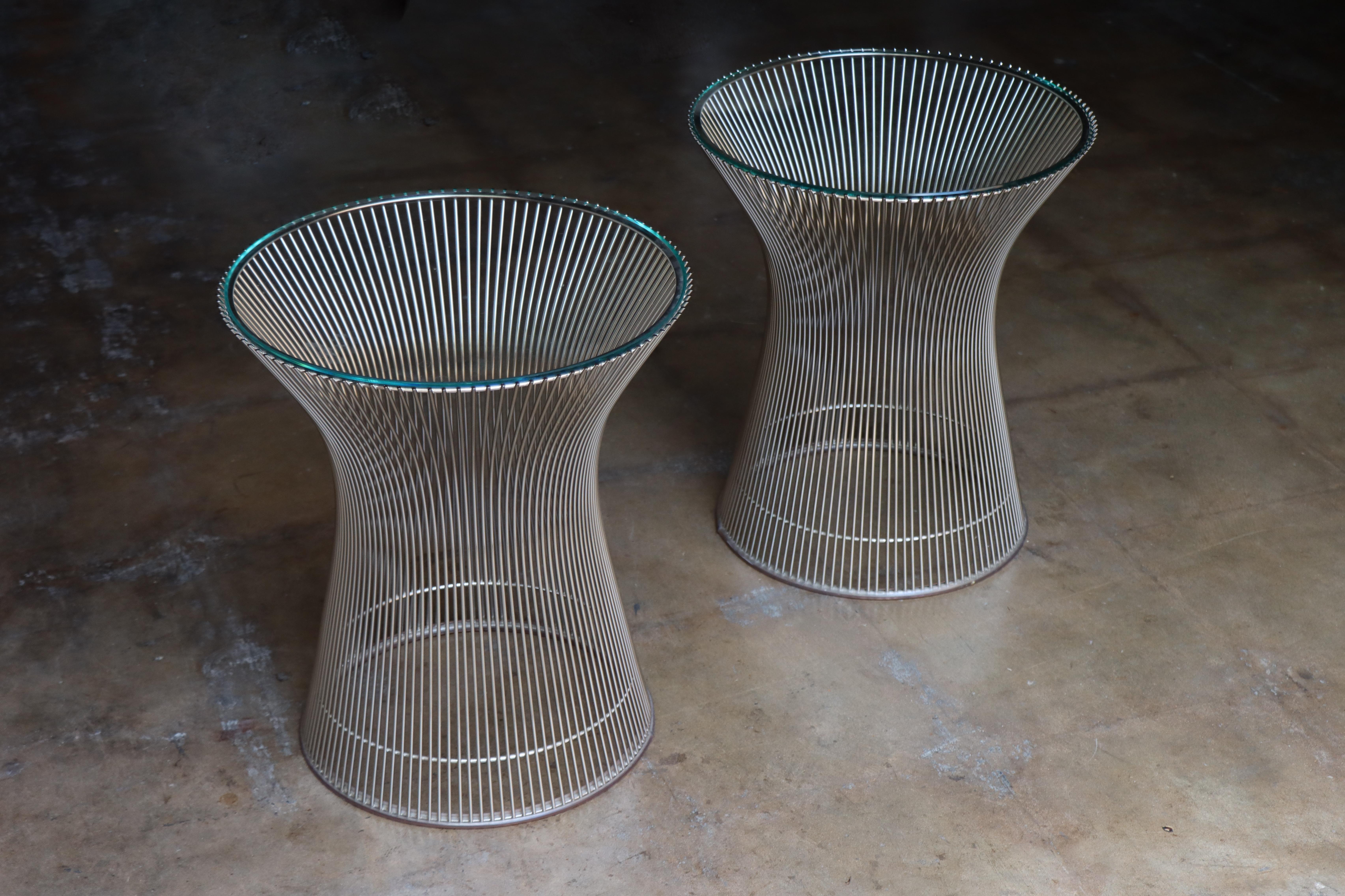 Mid-Century Modern Pair of Vintage Warren Platner Side Tables, Knoll, 1970s, Mid Century For Sale
