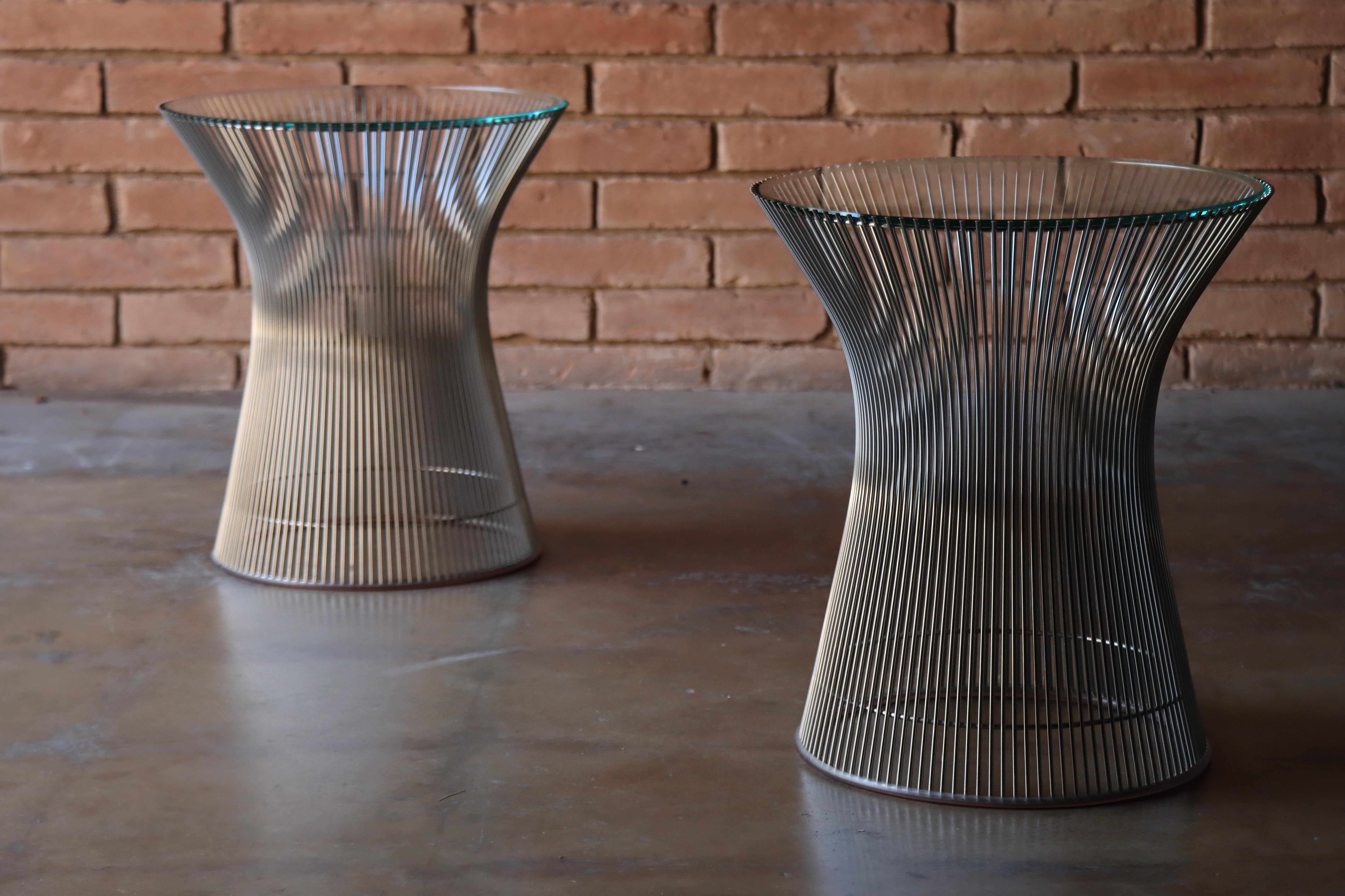 Pair of Vintage Warren Platner Side Tables, Knoll, 1970s, Mid Century In Good Condition For Sale In Round Rock, TX