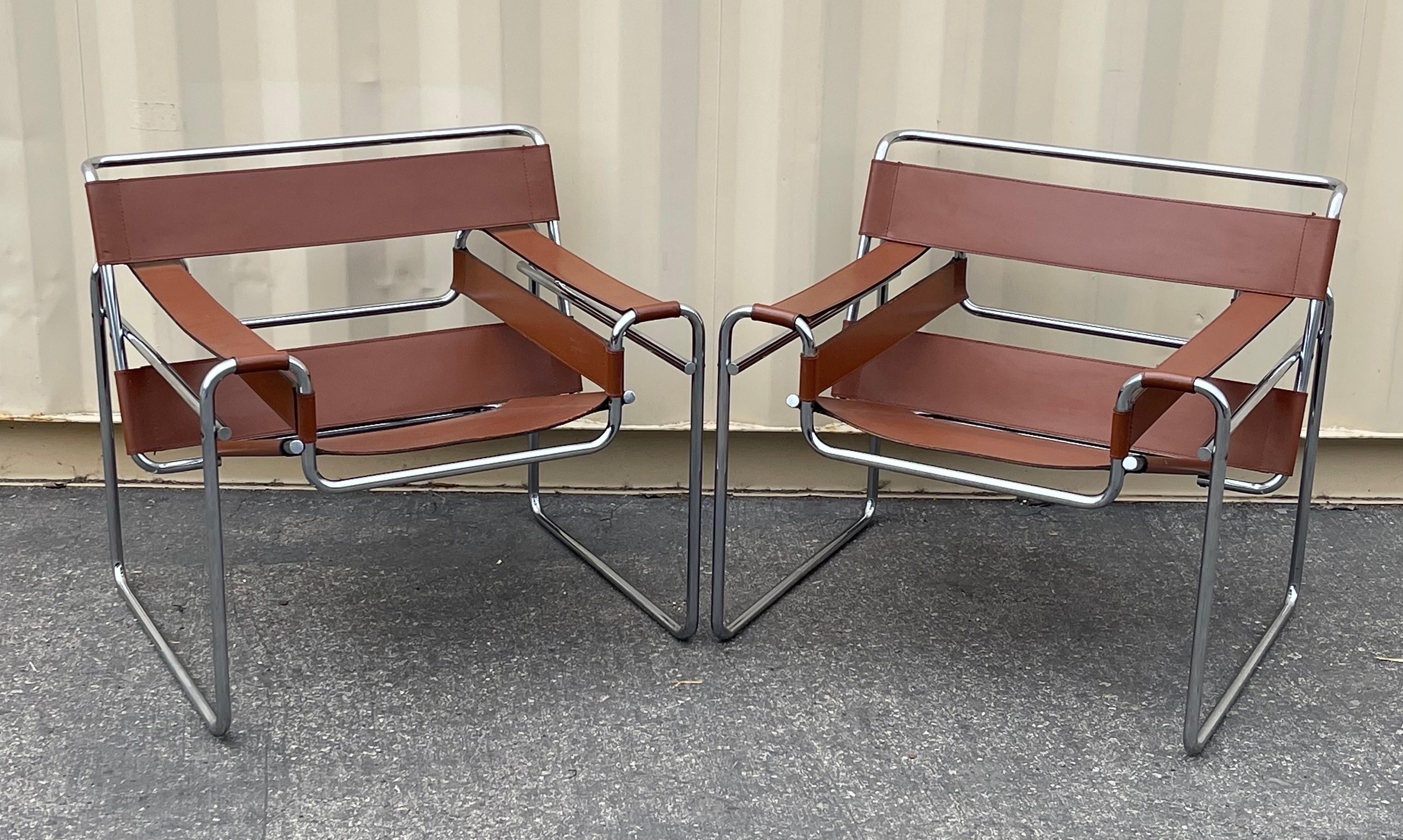 Pair of Vintage Wassily Chairs by Marcel Breuer for Stendig / Gavina 9