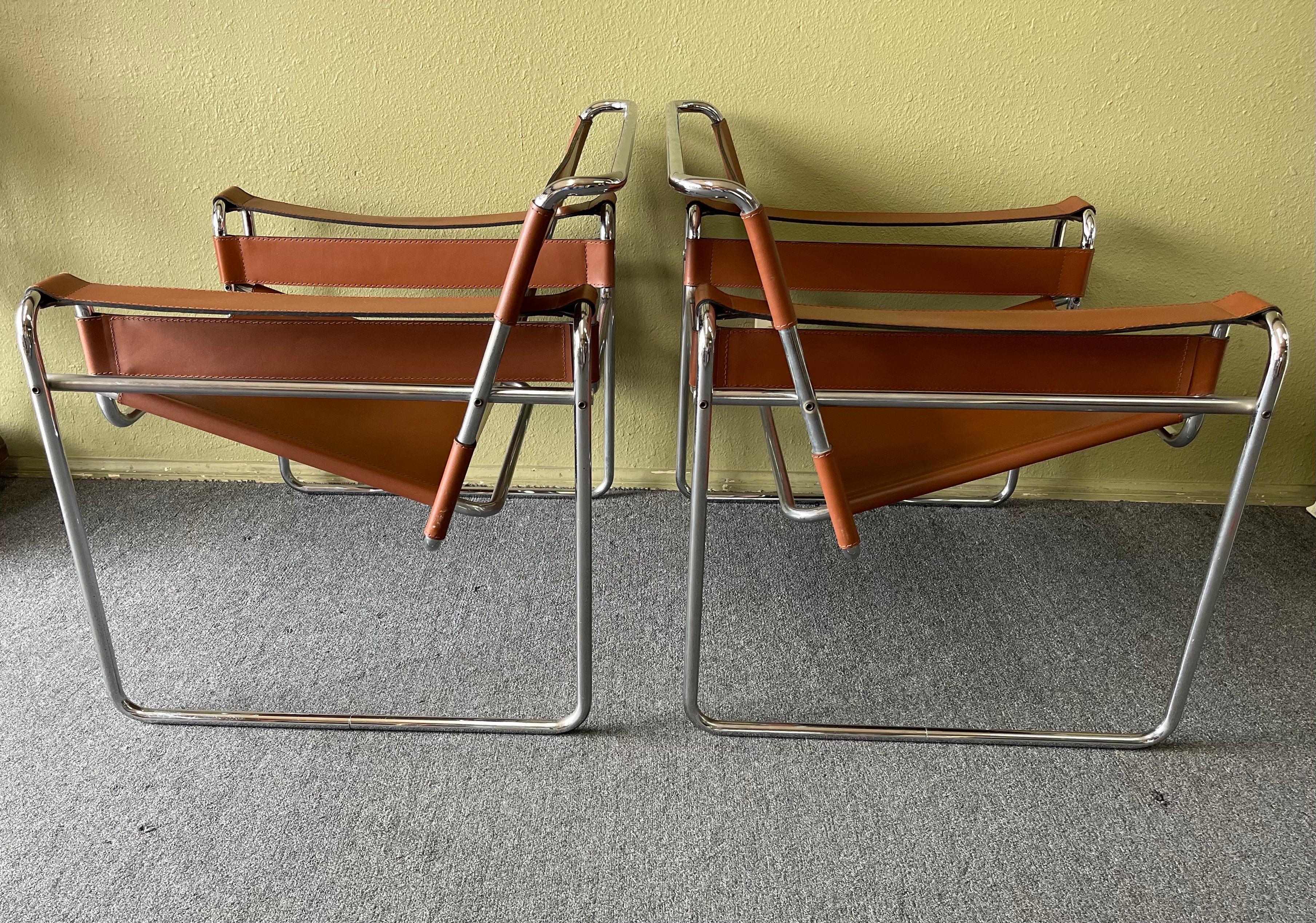 Pair of Vintage Wassily Chairs by Marcel Breuer for Stendig / Gavina 8