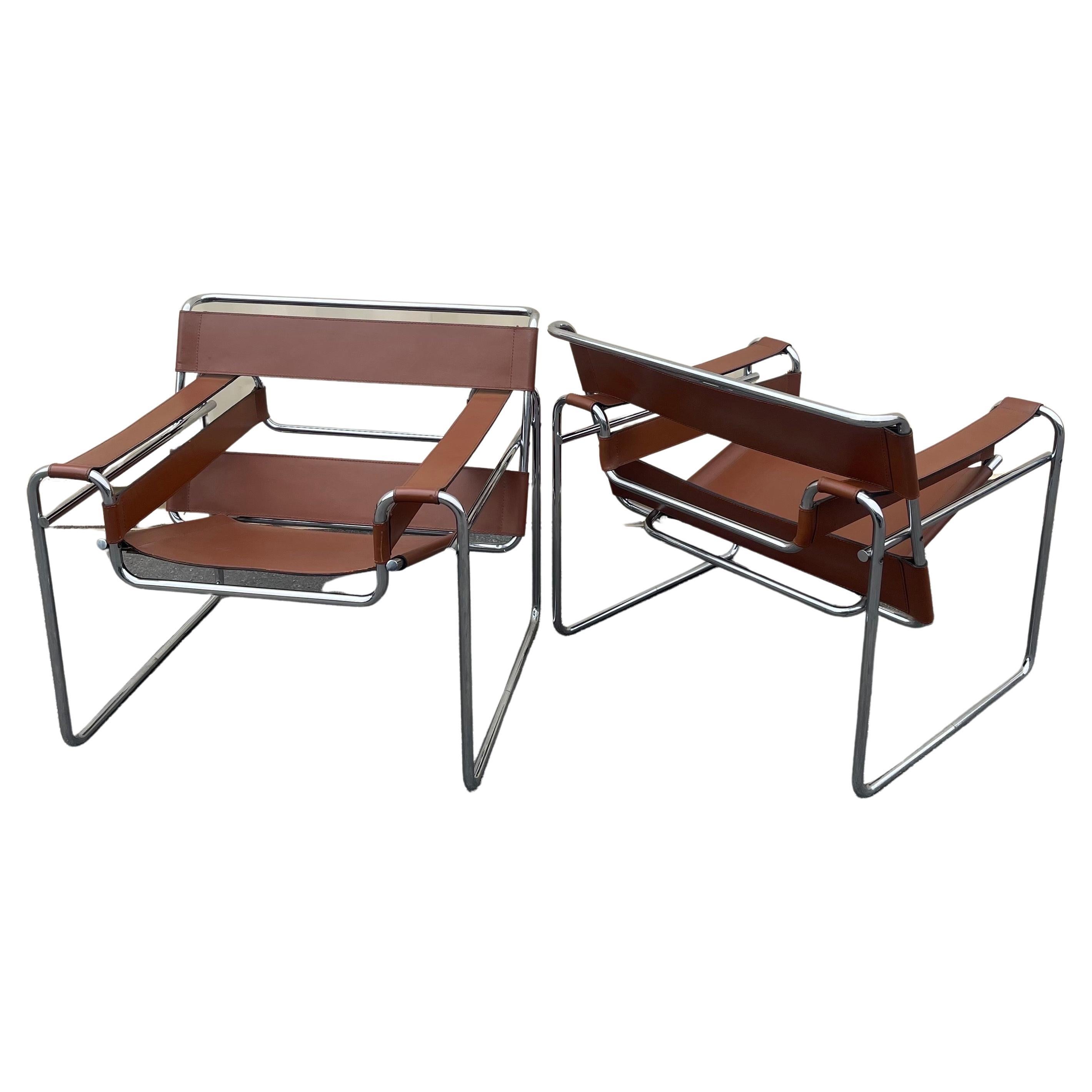 Pair of Vintage Wassily Chairs by Marcel Breuer for Stendig / Gavina 10