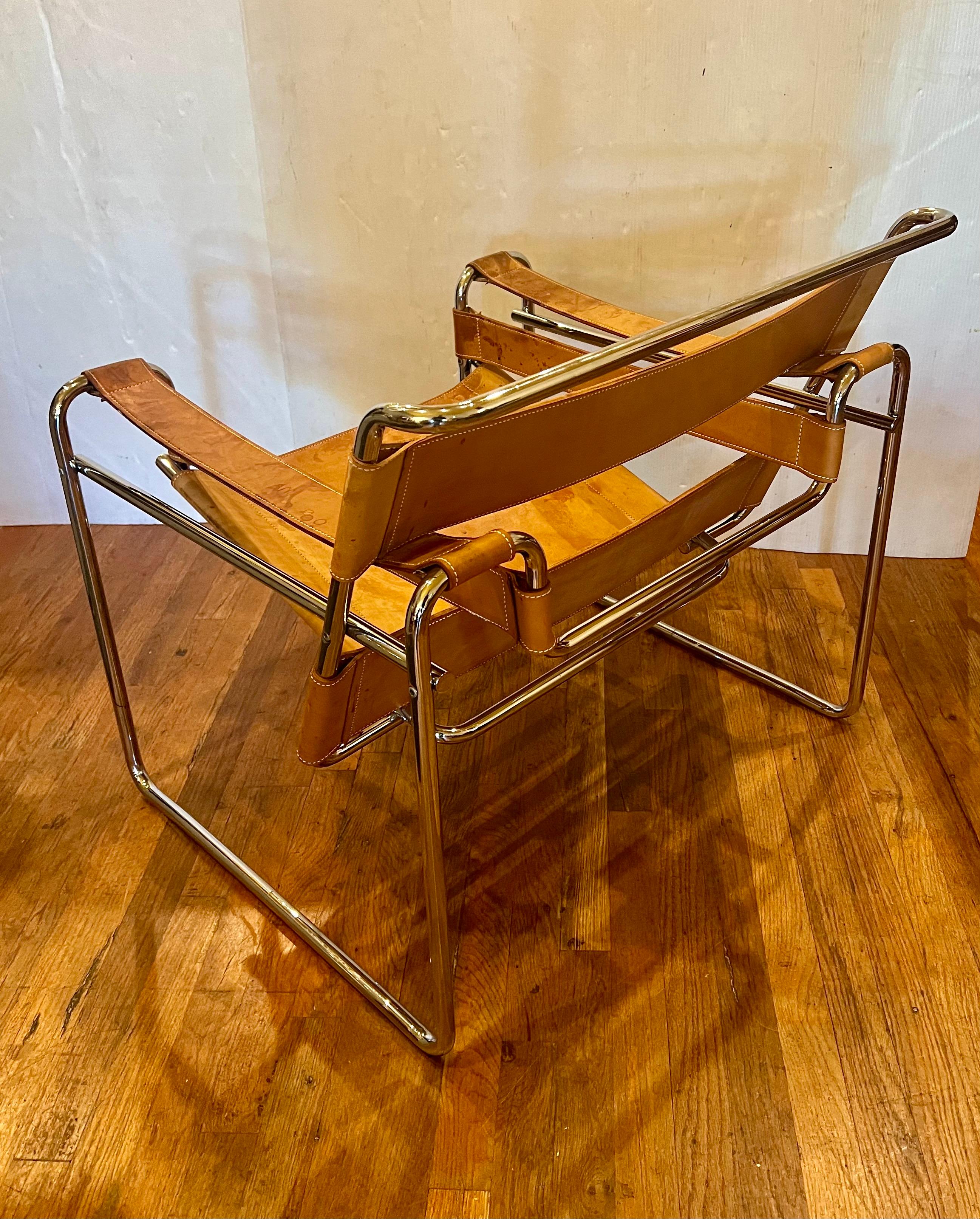 Italian Pair of Vintage Wassily Chairs by Marcel Breuer for Stendig / Gavina