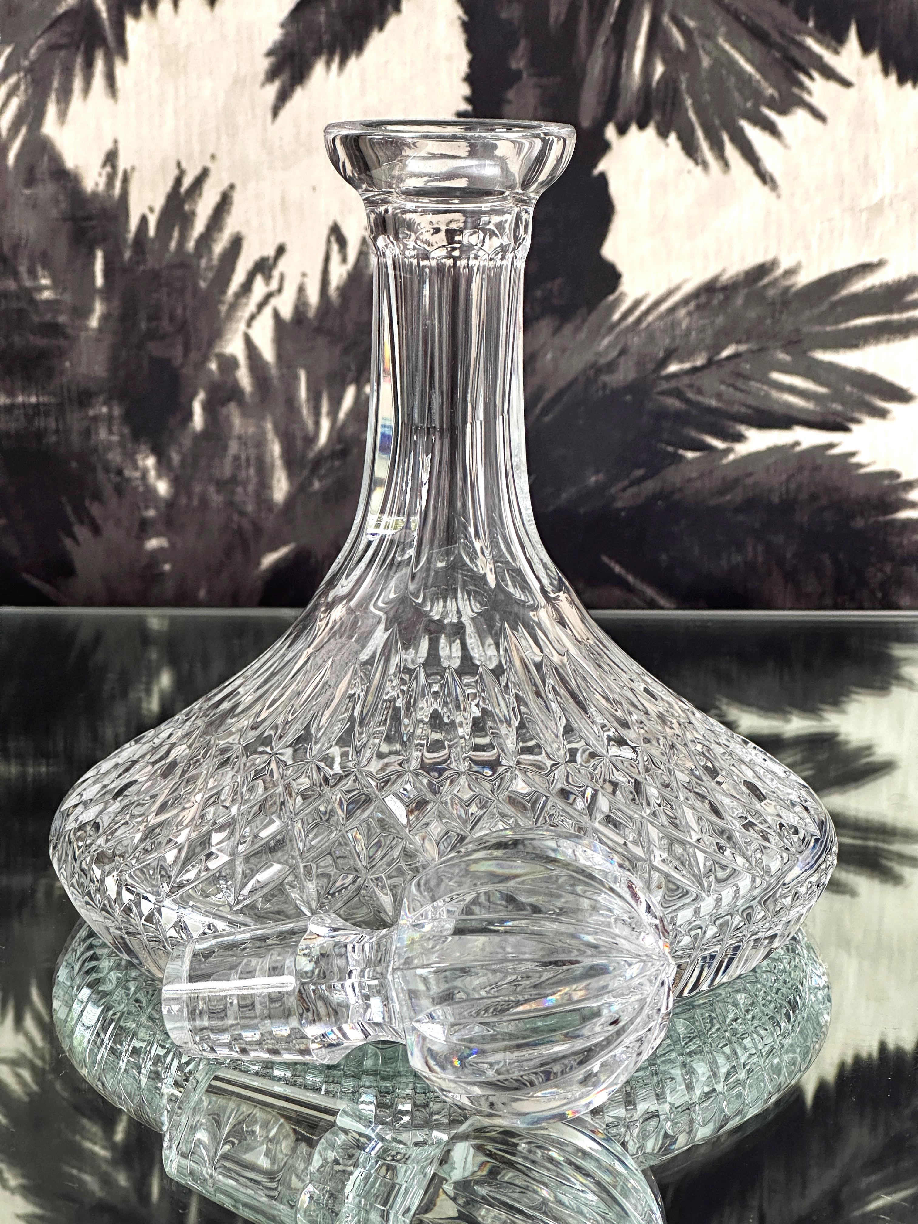 Pair of Vintage Waterford Crystal Ships Decanters with Diamond Cuts, c. 1975 2