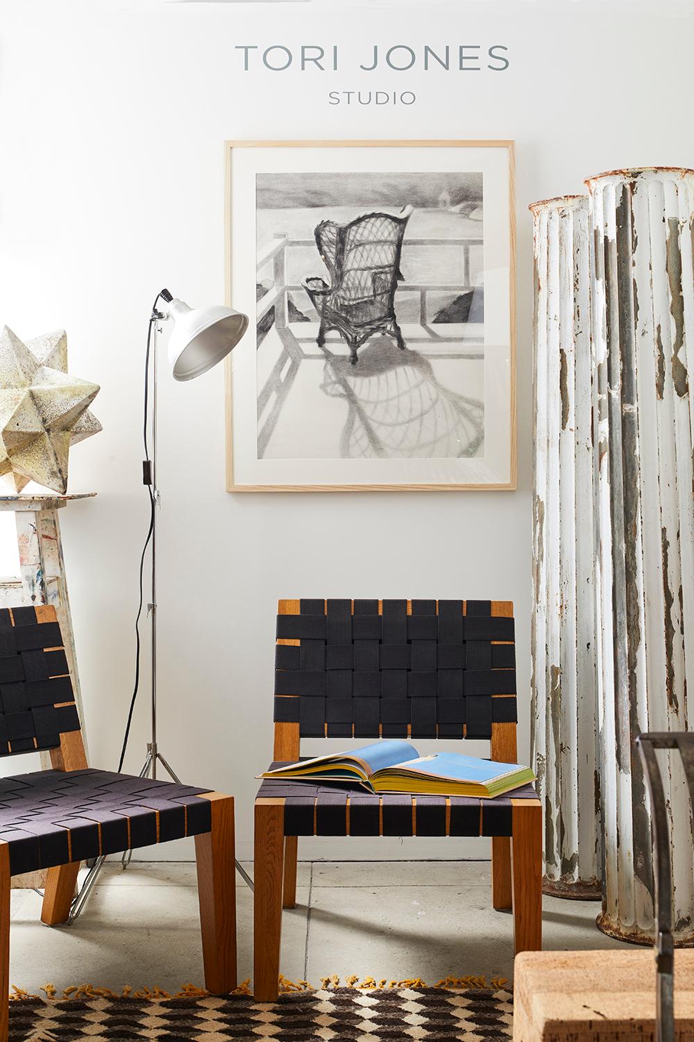 Pair of Vintage Webbed Chairs en venta 2