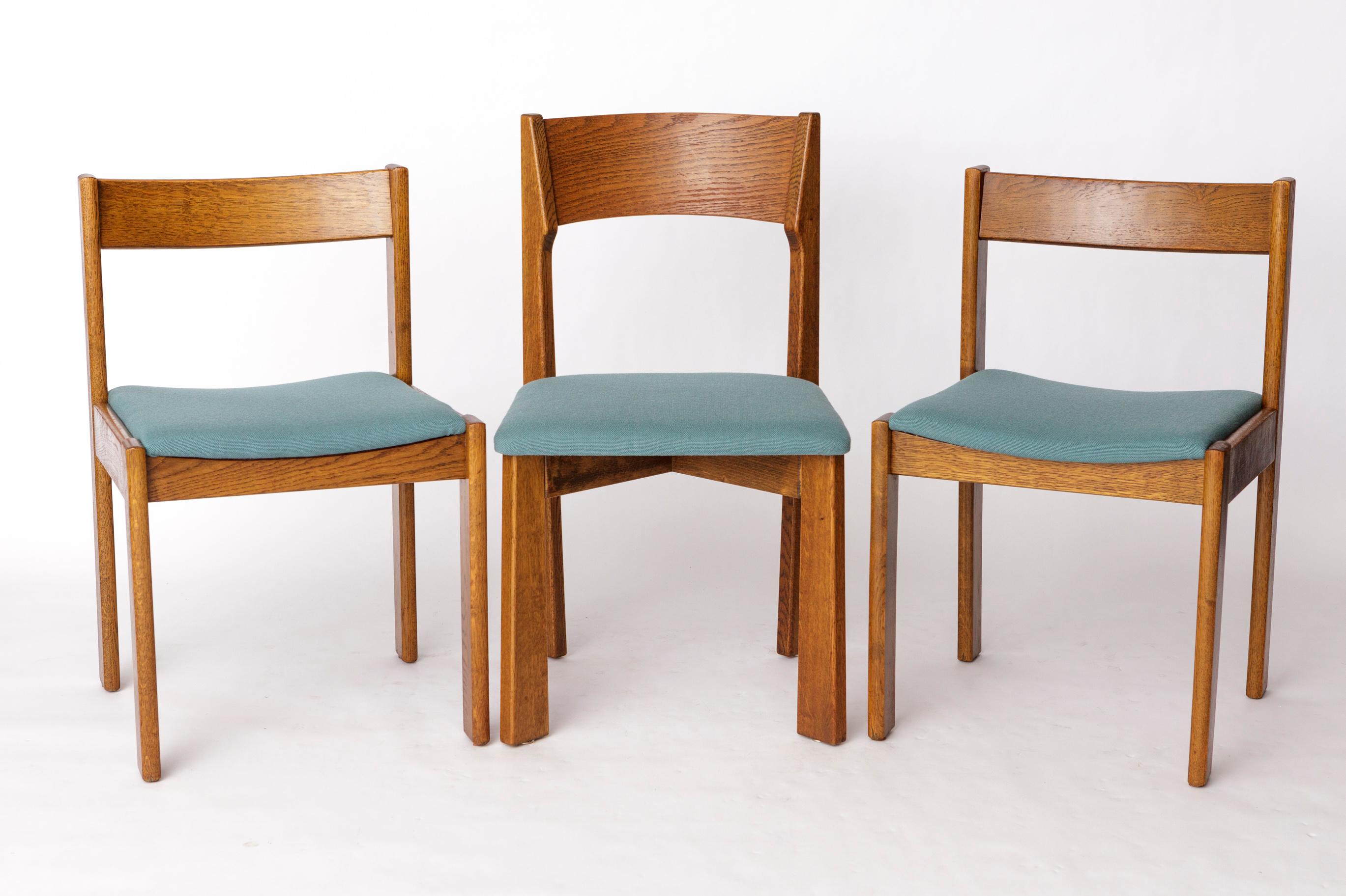 Pareja de sillas de comedor Wenzel Vintage, diseño alemán de los años 70 - Reformadas, abeto en venta 2