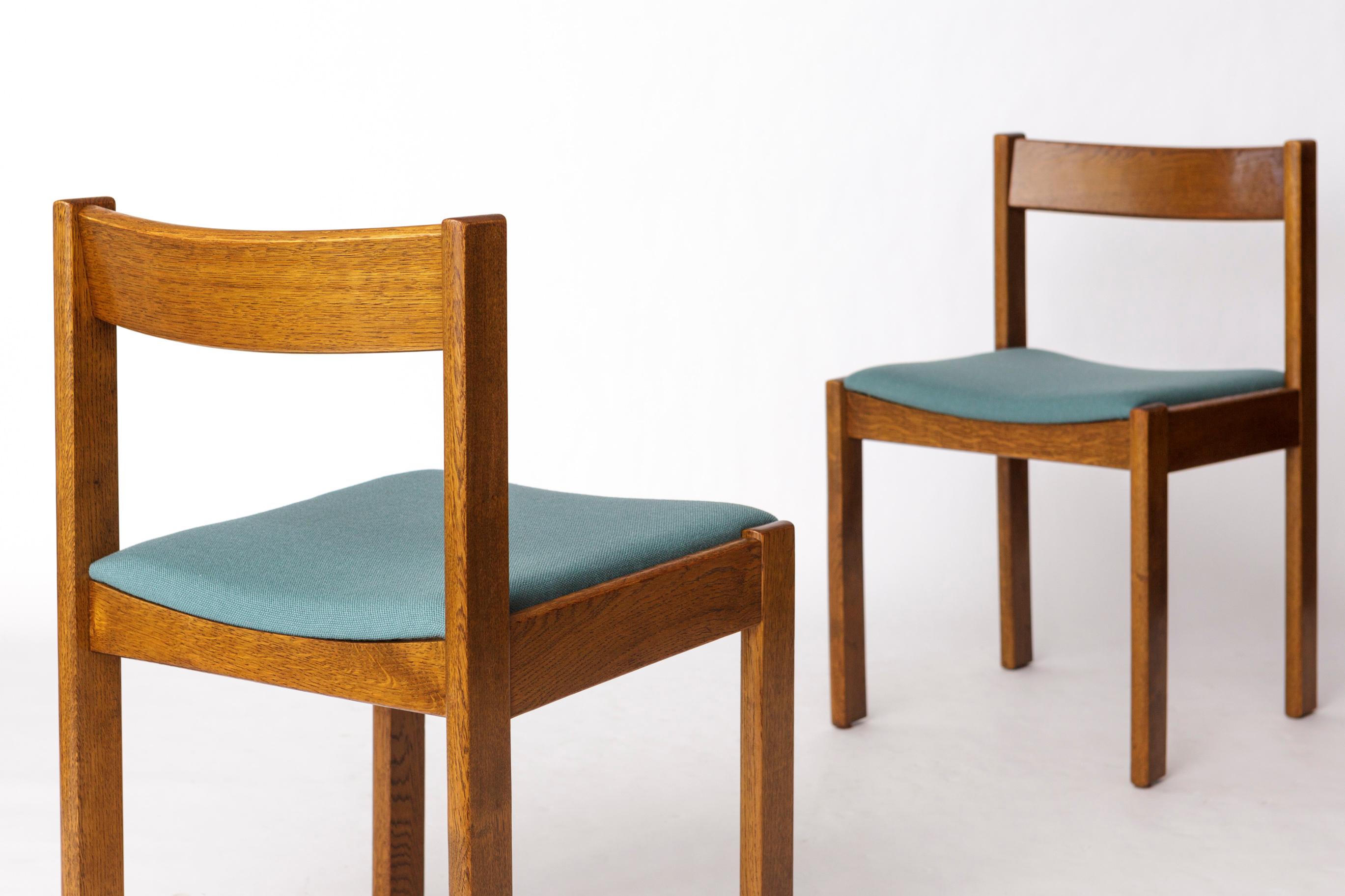Pareja de sillas de comedor Wenzel Vintage, diseño alemán de los años 70 - Reformadas, abeto Pícea en venta