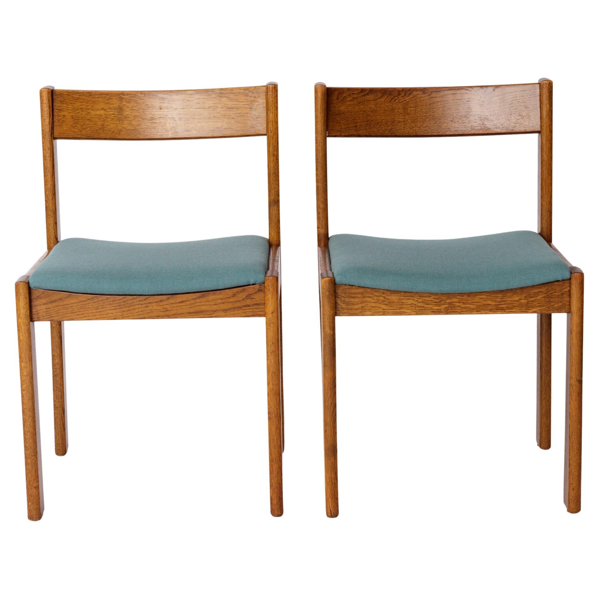 Pair of Vintage Wenzel Dining Chairs, 1970s German Design – Refurbished, Spruce